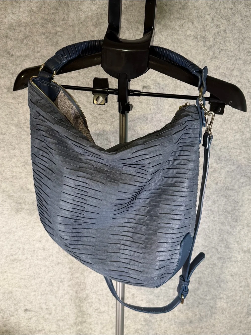 Urban Expressions Navy Textured Hobo Shoulder Bag